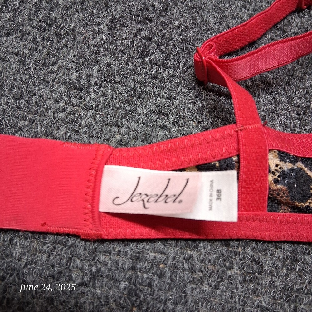 Jezebel Dolled Up Underwired Contour Bra Women‎ Size 36 B Lace Leopard Print - Picture 4 of 6